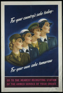 Vintage nurse recruitment poster: For your country's sake today. For your own sake tomorrow.