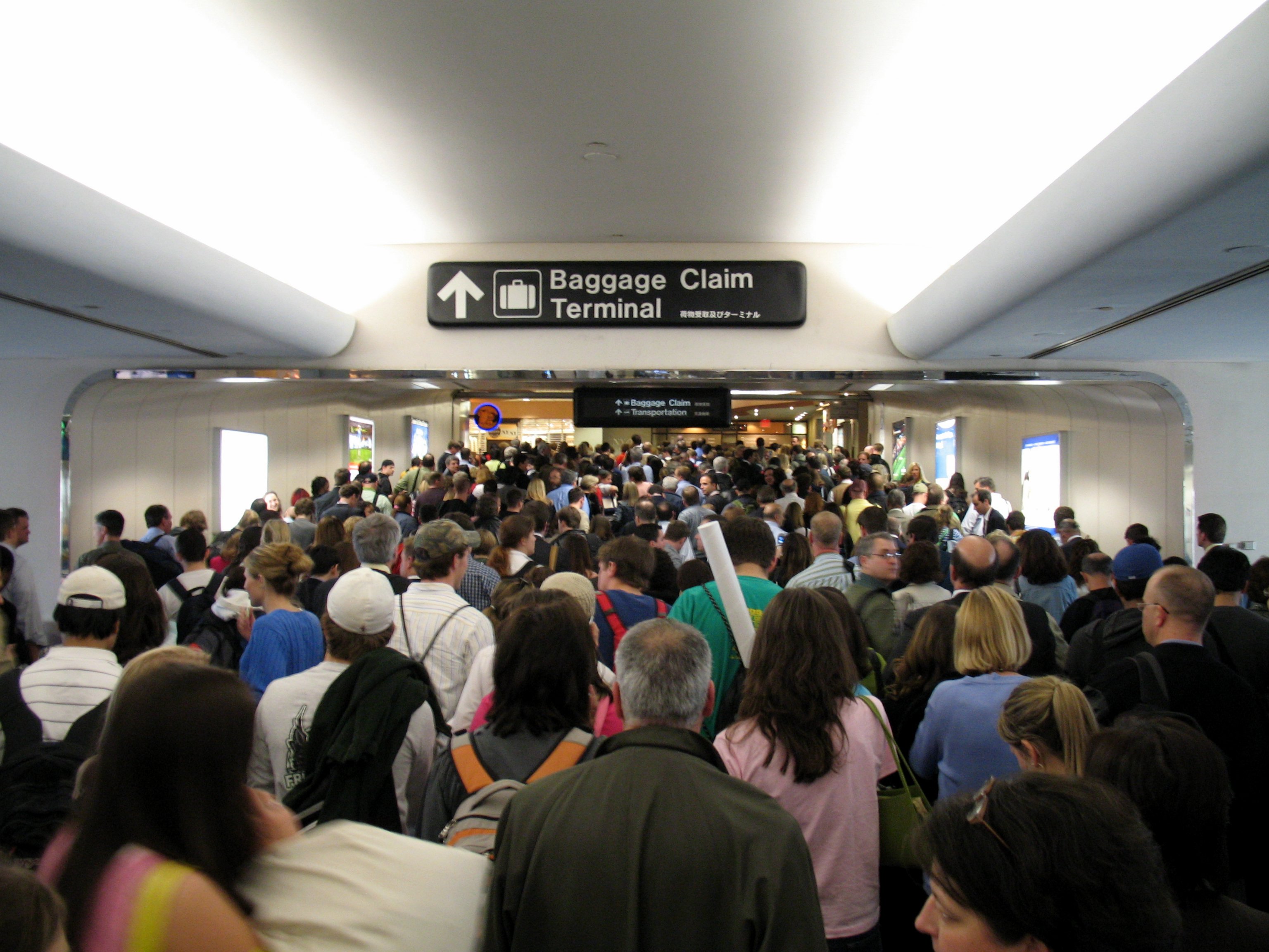 Crowd at airport