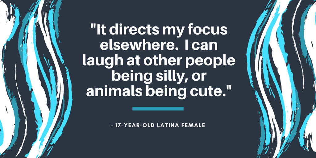 Social media directs my focus elsewhere. I can laugh at other people being silly, or animals being cute.